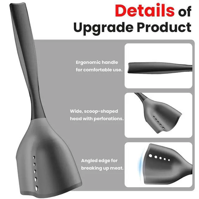 Alt view image 4 of 7 - Meat Chopper Spatula Ground Beef Potato Masher Hamburger Smasher Tool