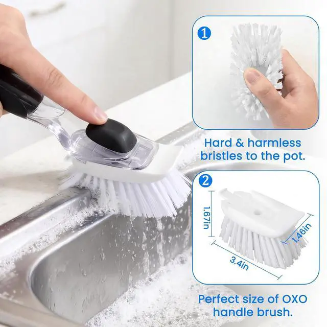 Alt view image 2 of 7 - New Brush Refills for OXO New Soap Dispensing Dish Brush