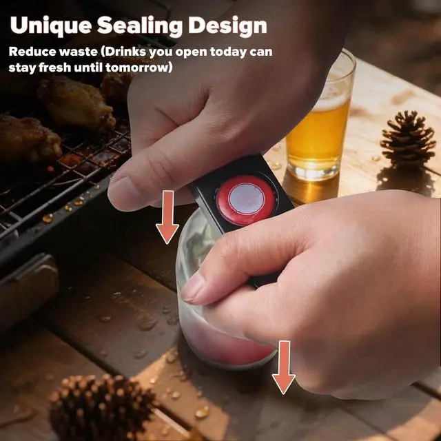 Alt view image 4 of 7 - 3-in-1 Multi-Function Bottle Opener Pry and Seal for Glass Bottles