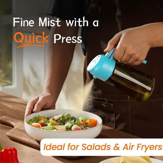 Alt view image 3 of 6 - - Original 16oz/470ml Olive Oil Dispenser Bottle for Kitchen Gadgets and Air Fryer Accessories - Olive Oil Sprayer for Cooking w/Stickers - Sky Blue