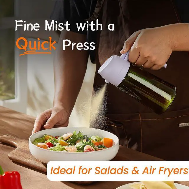Alt view image 3 of 6 - - Original 16oz/470ml Olive Oil Dispenser Bottle for Kitchen Gadgets and Air Fryer Accessories - Olive Oil Sprayer for Cooking w/Stickers - Lilac