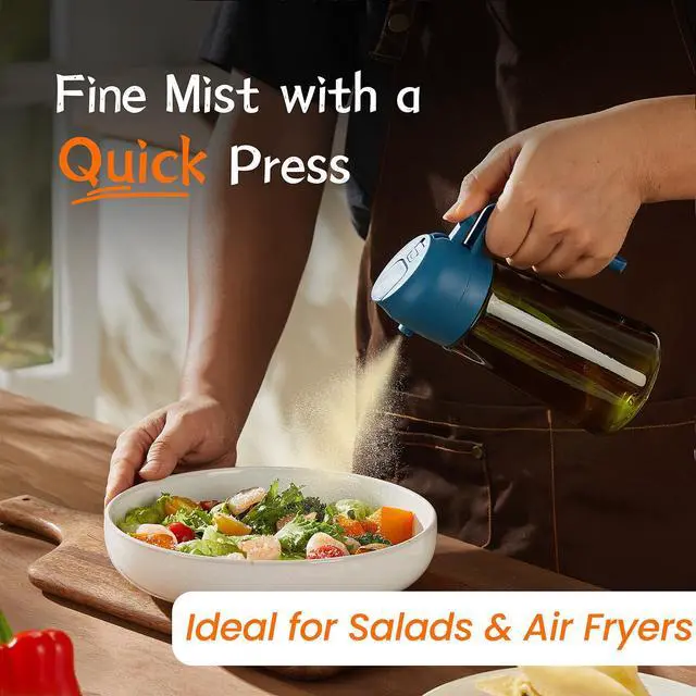 Alt view image 3 of 6 - - Original 16oz/470ml Olive Oil Dispenser Bottle for Kitchen Gadgets and Air Fryer Accessories - Olive Oil Sprayer for Cooking w/Stickers - Navy