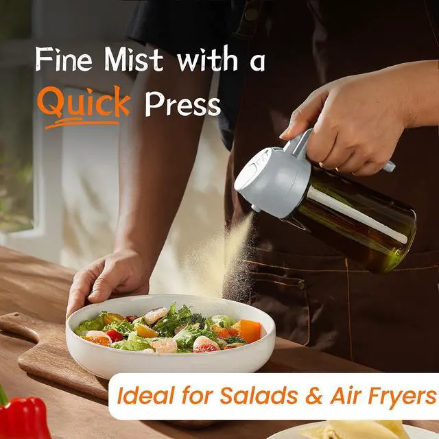 Alt view image 3 of 6 - - Original 16oz/470ml Olive Oil Dispenser Bottle for Kitchen Gadgets and Air Fryer Accessories - Olive Oil Sprayer for Cooking w/Stickers - Black&Ash
