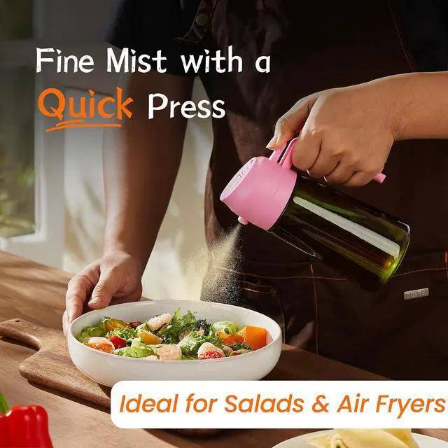 Alt view image 3 of 6 - - Original 16oz/470ml Olive Oil Dispenser Bottle for Kitchen Gadgets and Air Fryer Accessories - Olive Oil Sprayer for Cooking w/Stickers - Bubblegum