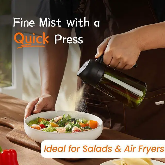 Alt view image 3 of 6 - - Original 16oz/470ml Olive Oil Dispenser Bottle for Kitchen Gadgets and Air Fryer Accessories - Olive Oil Sprayer for Cooking w/Stickers - Black&Navy