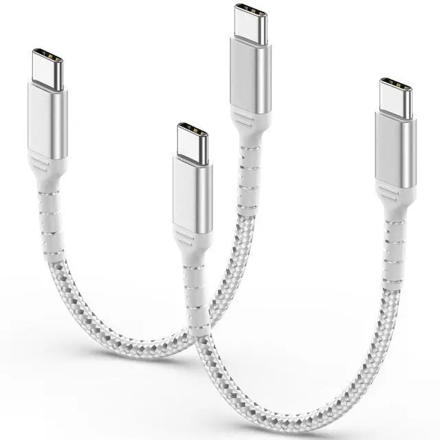 Main image of 6 Inch USB C Cable for iPhone 16/15 Pro/Max, 2Pack 0.5FT USBC to USBC Cord Type C Fast Charging 60W for Samsung Galaxy S25, USB C Cable Short