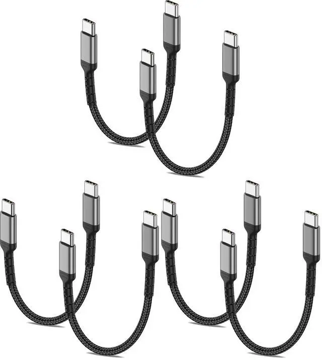 Main image of 6 Inch USB C Charger Cord, 6 Pack Short USB C to C Cable Braided Fast Charging USBC Cable Compatible with iPhone 15 Samsung Galaxy S23 Ultra Google Pixel