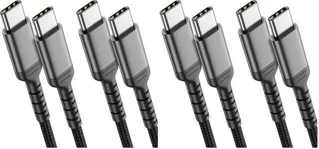 Main image of 3ft USB C to C Cable 4 Pack, USB 2.0 Braided USB C to USB C Cable Fast Charging Compatible with Apple iPhone 15 iPad mini/Air Samsung Galaxy S23 Ultra Google Pixel 7, USBC Cable 1m