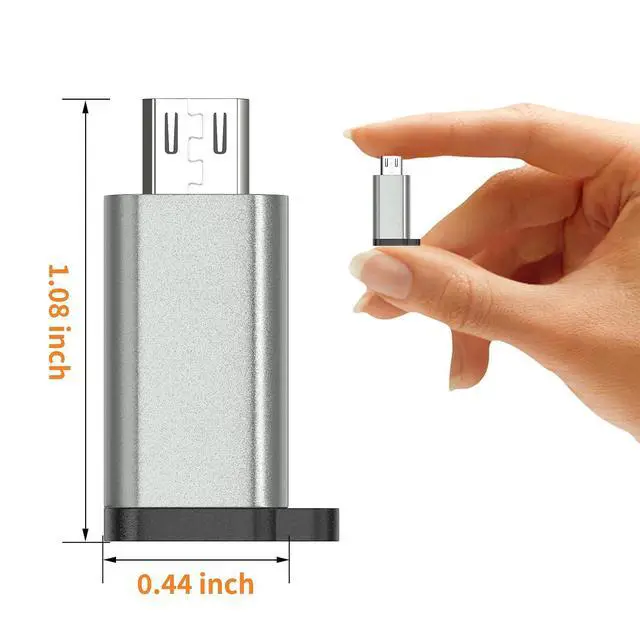 Alt view image 7 of 7 - USB-C to Micro USB Adapter, 3-Pack USB Type C Female to Micro USB Male Converter USB C to Micro B 2.0 Charge & Data Sync Compatible with Samsung Galaxy S7 S6 J7 Note 5 Kindle Ps4 and More -Grey