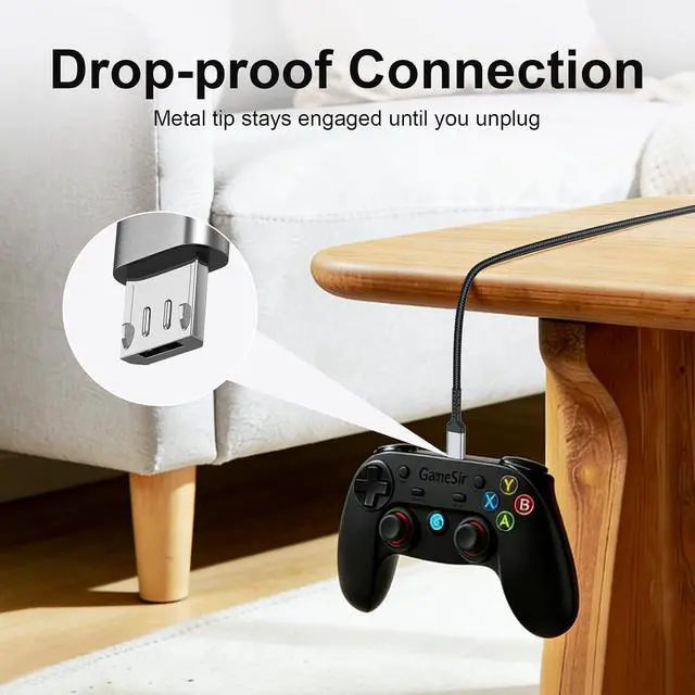 Alt view image 4 of 7 - 6FT Micro USB Cable for Samsung Galaxy S6, PS4 Controller, Old Android Charger, High Speed 2.0 USB A to USB Micro Charging Cord Replacement for Kindle -Black