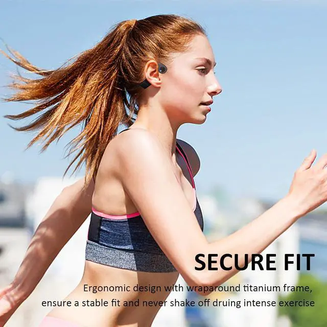 Alt view image 5 of 7 - Bone Conduction Headphones - Open-Ear Headphones with MIC, Bluetooth 5.4, 20Hr Long Battery Life, IPX5 Waterproof for Sports Workouts Cycling Running Gym Hiking,Black