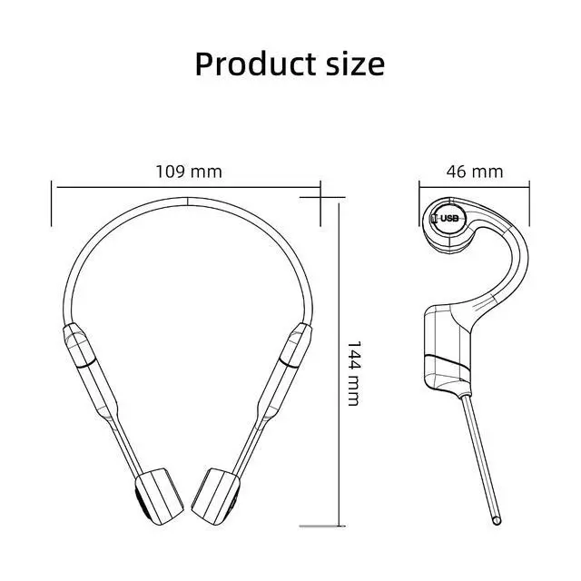 Alt view image 7 of 7 - Bone Conduction Headphones - Open-Ear Headphones with MIC, Bluetooth 5.4, 20Hr Long Battery Life, IPX5 Waterproof for Sports Workouts Cycling Running Gym Hiking,Black