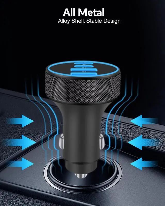 Alt view image 7 of 7 - 2 Pack Car Charger USB C, 4 in 1 90W Fast Charging 4-Port Car Phone Charger