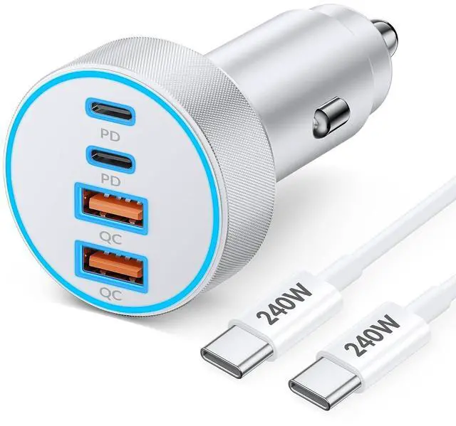 Main image of iPhone 17 16 15 Car Charger Fast Charging, 90W 4Port USB C Fast Car Charger