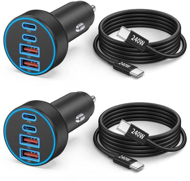 Main image of iPhone 17 16 15 Car Charger Fast Charging, 90W 4Port USB C Fast Car Charger