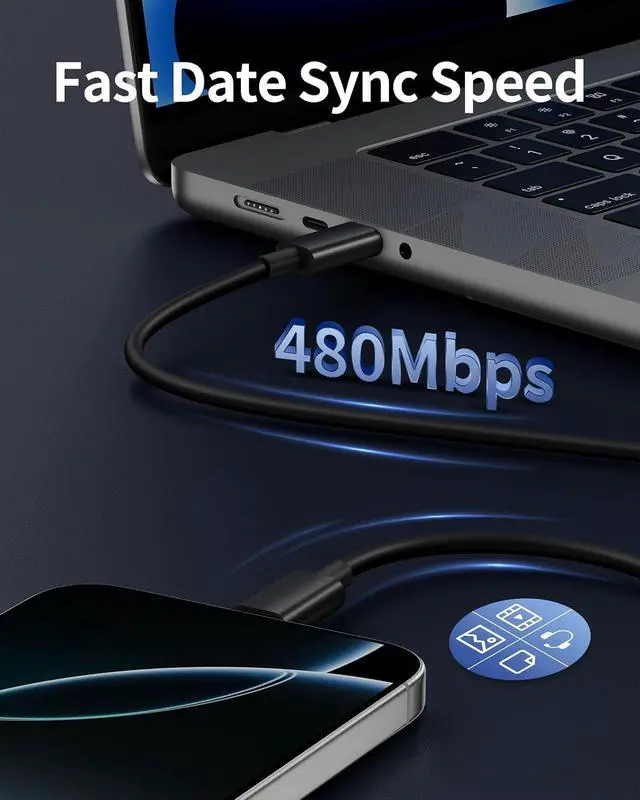 Alt view image 3 of 4 - USB C to USB C Charging Cable for Phone 16 Charger Fast 6ft Long Power Cord