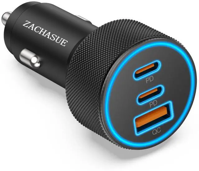 Main image of Car Charger, 3-Port 67W Dual USB-C & USB-A Car Power Adapter