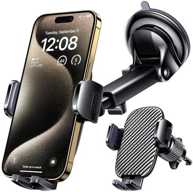 Main image of Car Phone Holder Mount Phone Mount for Car Windshield Dashboard Air Vent Universal Hands Free Automobile Cell Phone Holder Fit for iPhone Smartphone Camera Mounts