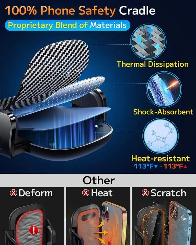 Alt view image 4 of 7 - Phone Holders for Your Car Cell Phone Mount for Car Mount Windshield Dashboard Air Vent Universal Hands Free Automobile Cell Phone Holder Fit for iPhone Smartphone Camera Mounts