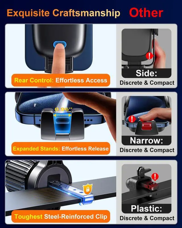 Alt view image 6 of 7 - Phone Holders for Your Car Cell Phone Mount for Car Mount Windshield Dashboard Air Vent Universal Hands Free Automobile Cell Phone Holder Fit for iPhone Smartphone Camera Mounts
