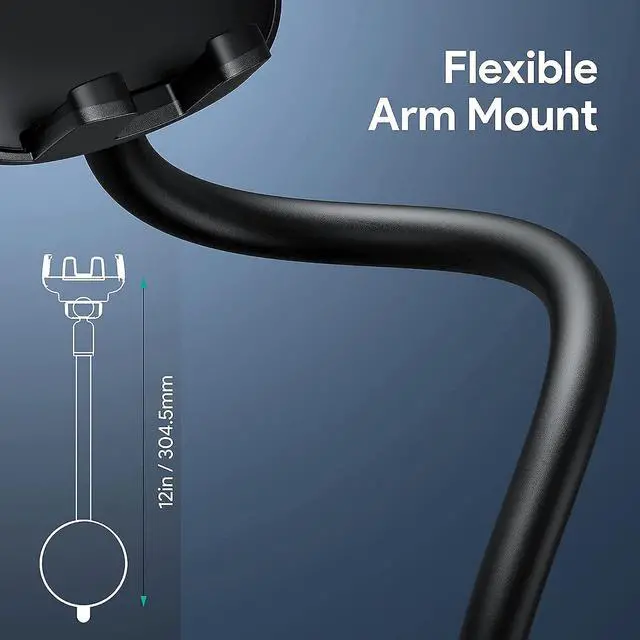 Alt view image 4 of 7 - Cell Phone Holder for Car Phone Mount Long Arm Dashboard Windshield Car Phone Holder Anti-Shake Stabilizer Phone Car Holder Compatible with All Phone Android Smartphone, Black
