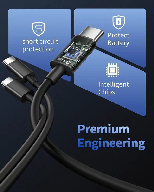 Alt view image 4 of 7 - USB C to USB C Cable, 2Pack 60W Fast Charging for iPhone 17 16 Charger Cord
