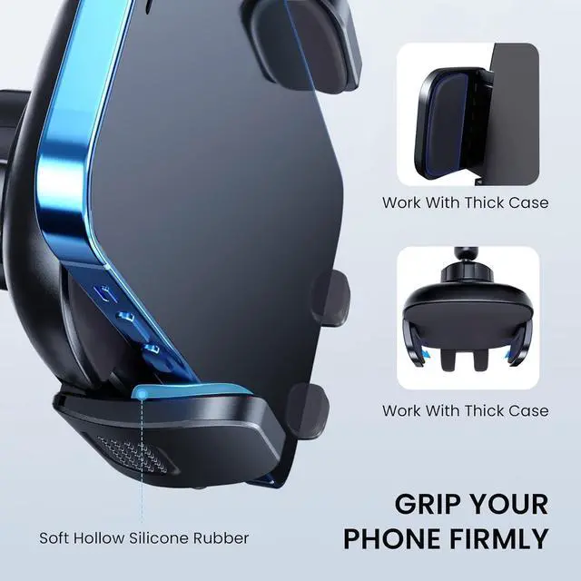 Alt view image 3 of 7 - Cell Phone Holder Long Arm Dashboard Windshield Car Phone Holder Anti-Shake Stabilizer Phone Car Holder Compatible with Phone Smartphone Grey