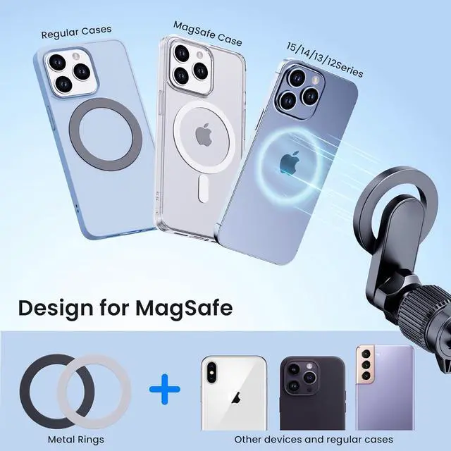 Alt view image 2 of 6 - for MagSafe Car Mount Cell Phone Holder for Car Phone Mount Air Vent Car Phone Holder Phone Car Holder Compatible with All Phone Android Smartphone