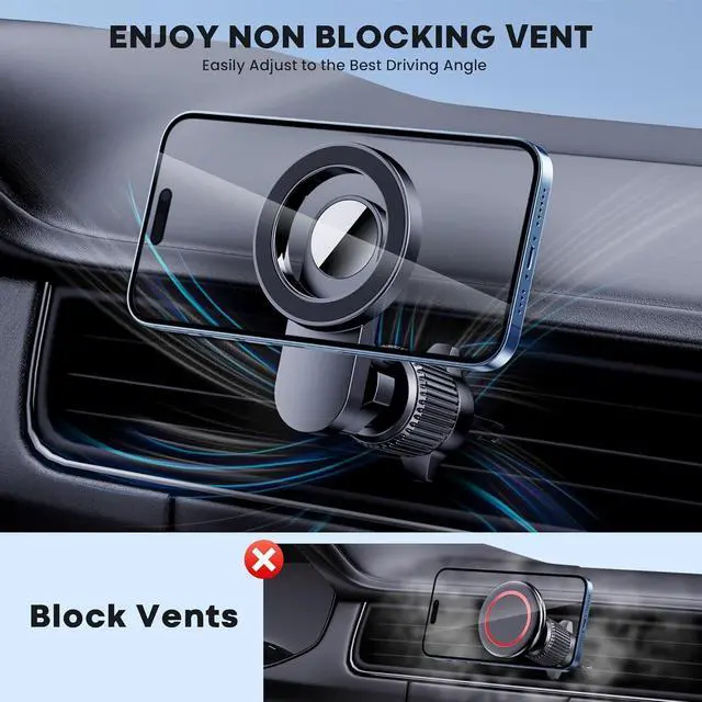 Alt view image 4 of 6 - for MagSafe Car Mount Cell Phone Holder for Car Phone Mount Air Vent Car Phone Holder Phone Car Holder Compatible with All Phone Android Smartphone