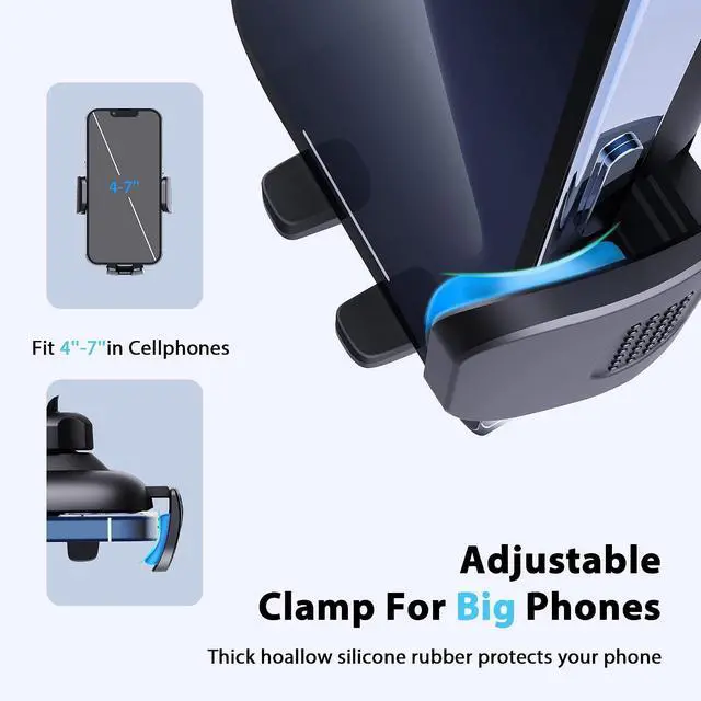 Alt view image 5 of 7 - Phone Holder - 14-Inch Long Arm Windshield Car Cell Phone Holder Anti-Shake Stabilizer Automobile Mount for iPhone Android Smartphones