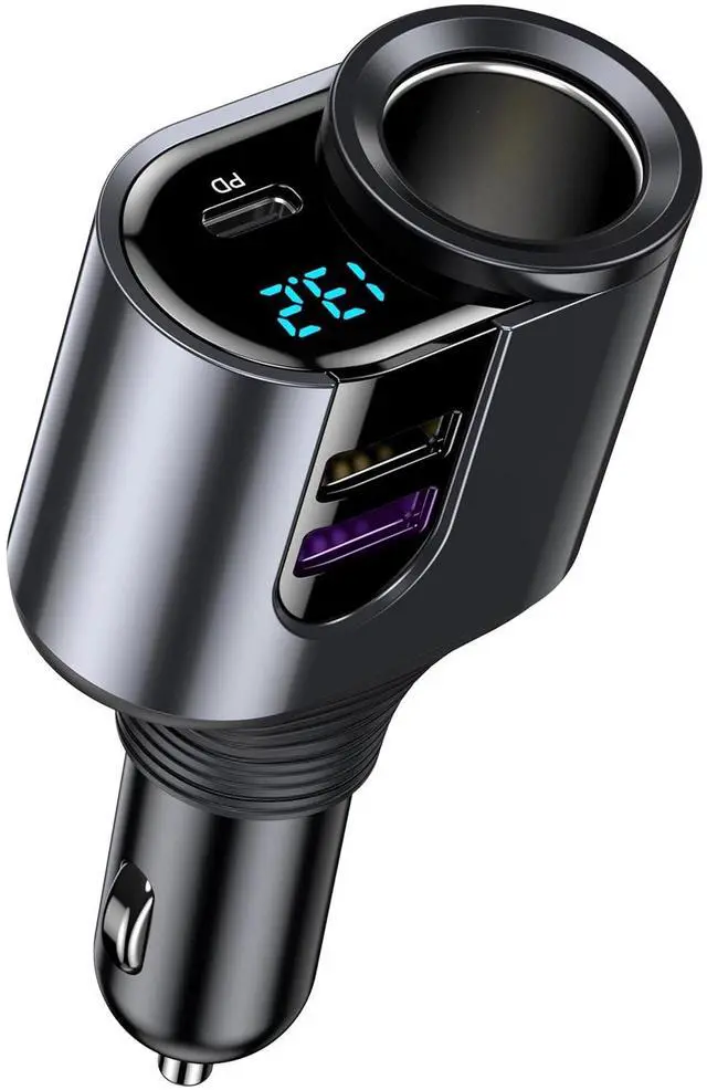 Main image of USB C Fast Car Charger, 12V/24V Cigarette Lighter Socket Splitter