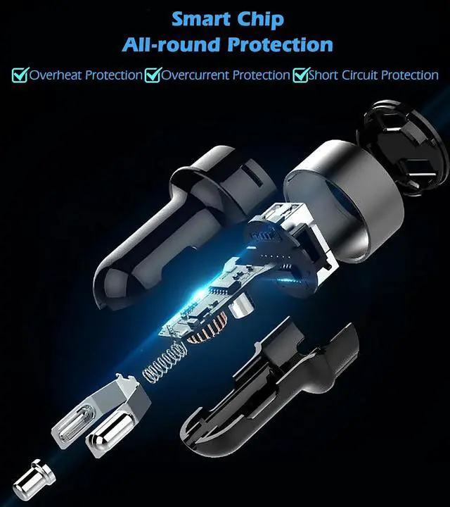 Alt view image 6 of 7 - 2 USB Car Charger,12V/24V Voltage Meter, Black