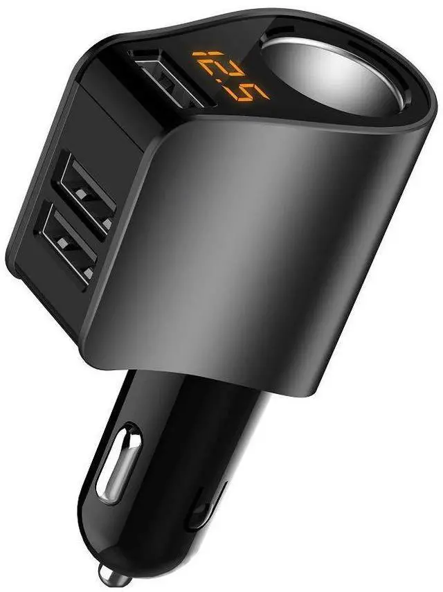 Main image of 3 USB Car Charger, Cigarette Lighter Adapter, Voltage Meter