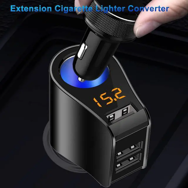 Alt view image 2 of 7 - 3 USB Car Charger, Cigarette Lighter Adapter, Voltage Meter