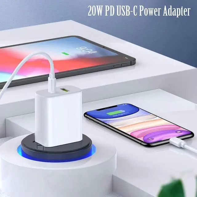 Alt view image 2 of 7 - 2 Pack USB C Charger Block, Dual Port Type C Wall Charger Fast Charging 20W Power Adapter Cube for iPhone 14/14 Pro/14 Pro Max/14 Plus/13/12/11, XS/XR/X, iPad, Samsung, More