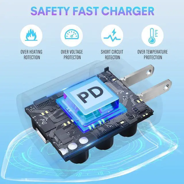 Alt view image 5 of 7 - Type C Charger 25W Type C Super Fast Charging Block USB C Charger Cable