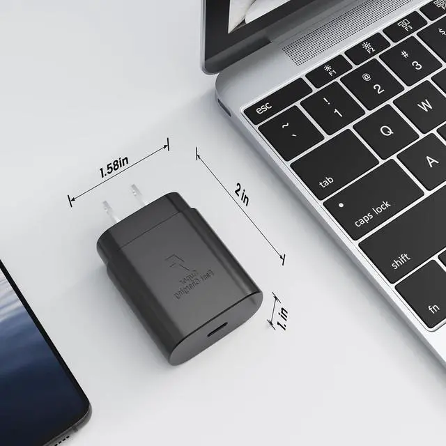 Alt view image 6 of 7 - Type C Charger 25W Type C Super Fast Charging Block USB C Charger Cable