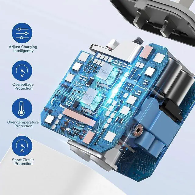 Alt view image 4 of 7 - 4 Pack USB C Charger Block, Dual Port Type C Wall Charger Fast Charging 20W Power Adapter Cube for iPhone 14/14 Pro/14 Pro Max/14 Plus/13/12/11, XS/XR/X, iPad, Samsung, More