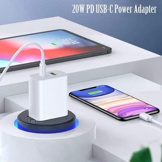 Alt view image 2 of 7 - 3 Pack USB C Charger Block, Dual Port Type C Wall Charger Fast Charging 20W Power Adapter Cube for iPhone 14/14 Pro/14 Pro Max/14 Plus/13/12/11, XS/XR/X, iPad, Samsung, More