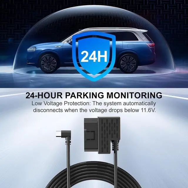 Alt view image 3 of 6 - Radar OBD Hardwire Kit for Dash Cam, Millimeter-Wave Motion Detection, Plug & Play OBD Power Cable with Parking Mode, Low Voltage Protection