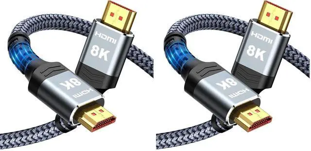 Main image of 8K@60 Long HDMI Cable 15FT, 48Gbps 2.1 High Speed Gaming HDMI Cord 4K120 144Hz RTX 3090 eARC HDCP 2.2&2.3 Compatible for PS5, SoundBar, AVR, UHD TV (Pack of 2)