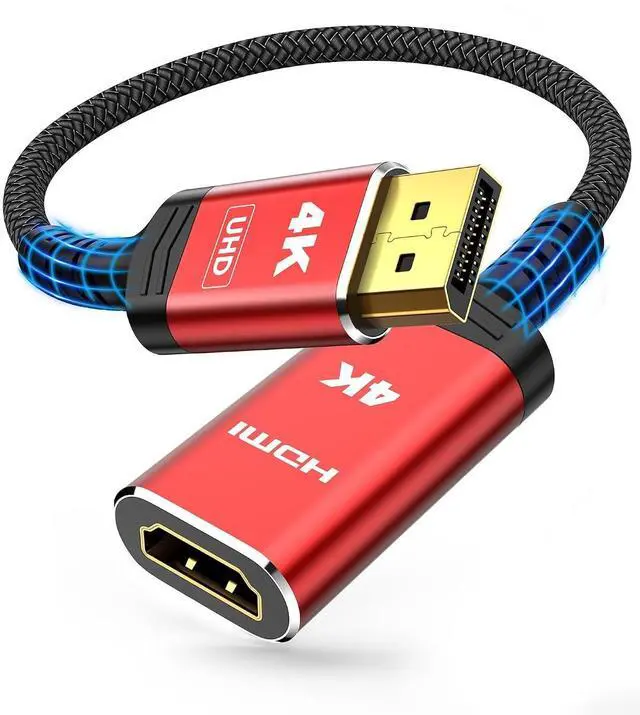 Main image of 4K DisplayPort to HDMI Adapter, Uni-Directional (Red)