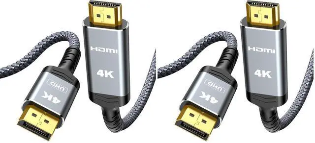Main image of 4K DisplayPort to HDMI, Uni-Directional Only DP to HDMI 6.6FT (Pack of 2)