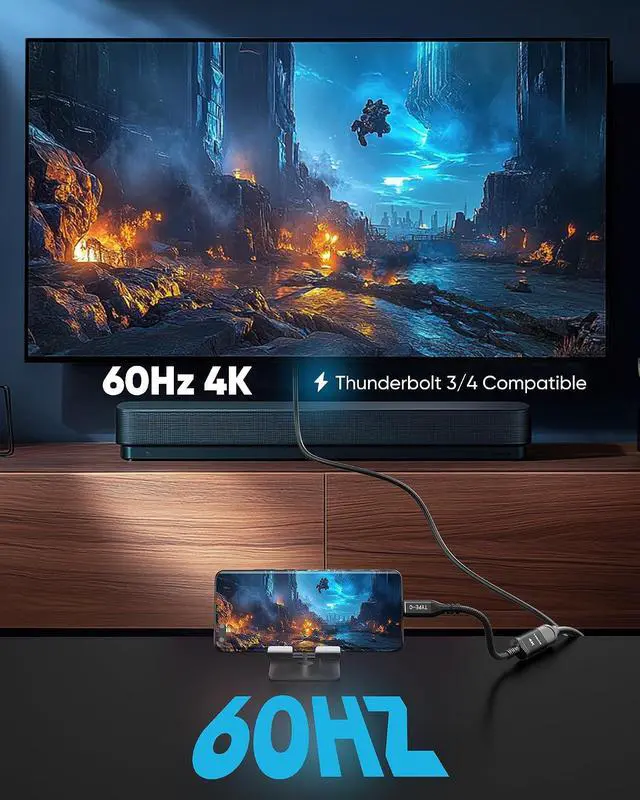 Alt view image 5 of 7 - USB C to HDMI Adapter for Home Office (4K@60Hz) for Laptop