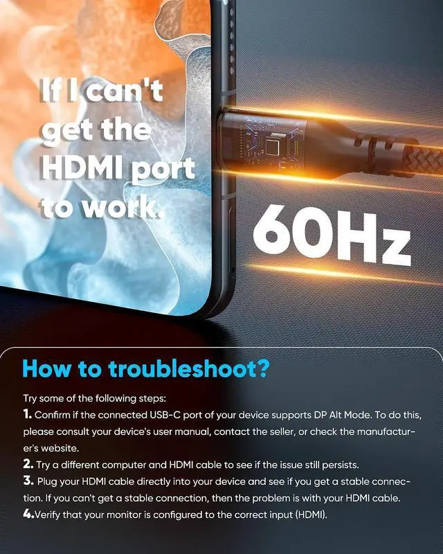 Alt view image 6 of 7 - USB C to HDMI Adapter for Home Office (4K@60Hz) for Laptop