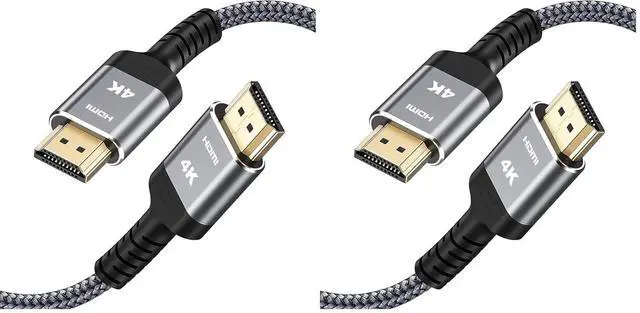 Main image of 4K Long HDMI Cable 50FT, High Speed 18Gbps 2.0 Braided Cord-Supports (1080P 30Hz HDR,Video Ultra HD 1080p 3D HDCP 2.2 ARC-Compatible with PS4/3 HDTV/PS5/Blu-ray (Pack of 2)