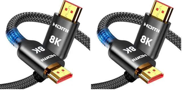 Main image of 8K HDMI Cable 10FT, Ultra High Speed HDMI 2.1 Cord 48Gbps (Pack of 2)
