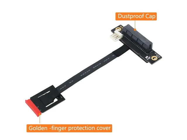 Alt view image 2 of 6 - PCIE Riser Cable 270 Degree M2 NGFF Key A-E To PCI-E 4X Adapter Converter 4P FDD Power Connector Riser for PCI-E Tester Extender