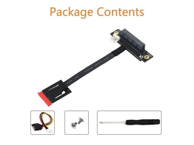 Alt view image 6 of 6 - PCIE Riser Cable 270 Degree M2 NGFF Key A-E To PCI-E 4X Adapter Converter 4P FDD Power Connector Riser for PCI-E Tester Extender
