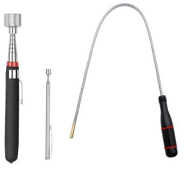 Main image of 3 Pack Telescoping Magnet Pick-up Tool Set - Retrieving Telescoping Magnet Pickup ToolsExtendable Magnetic Pick Up ToolsBendable Spring Magnet Stick
